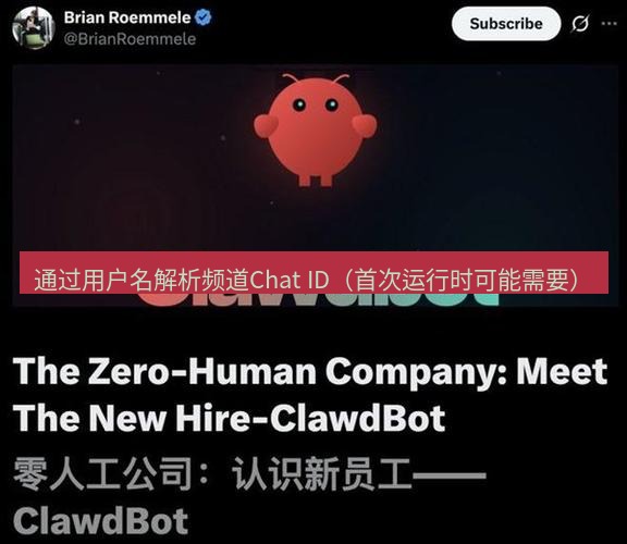 Telegram电脑版 通过用户名解析频道Chat ID（首次运行时可能需要）