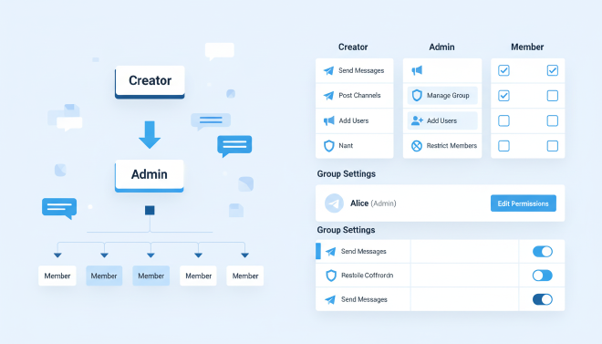 群组权限层级结构与管理界面