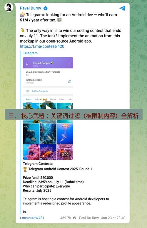 Telegram电脑版 三、 核心武器：关键词过滤（被限制内容）全解析