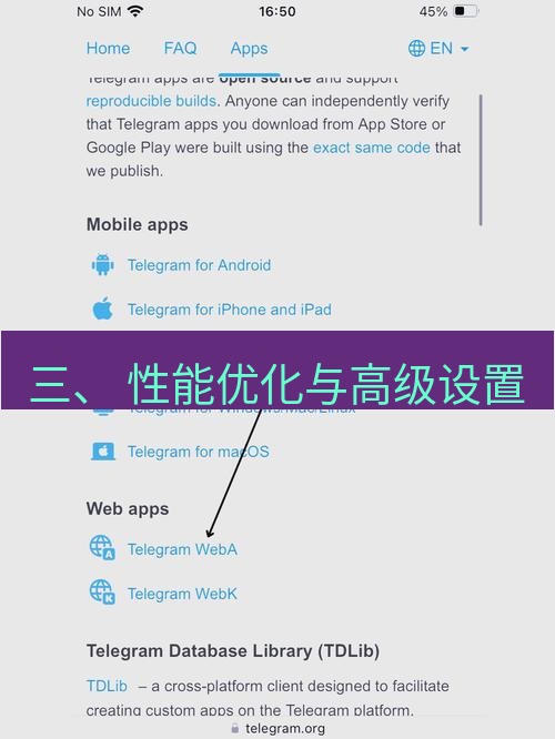 Telegram电脑版 三、 性能优化与高级设置
