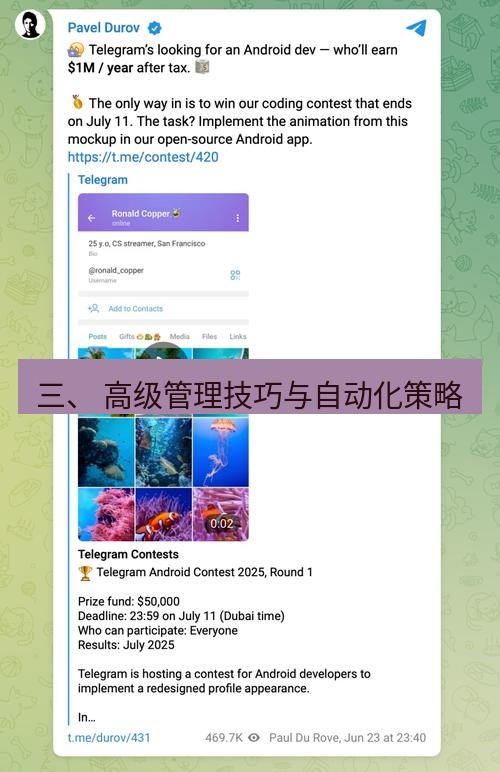 Telegram电脑版 三、 高级管理技巧与自动化策略